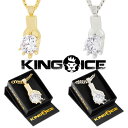 KING ICE キングアイス ネックレス DIAMOND HANDS NECKLACE チェーン14kゴールド ホワイトゴールド 金 人気[アクセサリー]