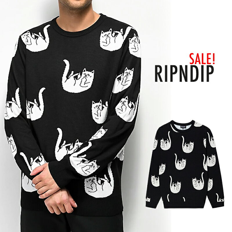 bvfBbv jbg RIPNDIP FALLING NERM KNIT SWEATER ubN XEFbg gbvX lR XP[^[ Xg[g Y jZbNX Rip N Dip RND10199 [ߗ]