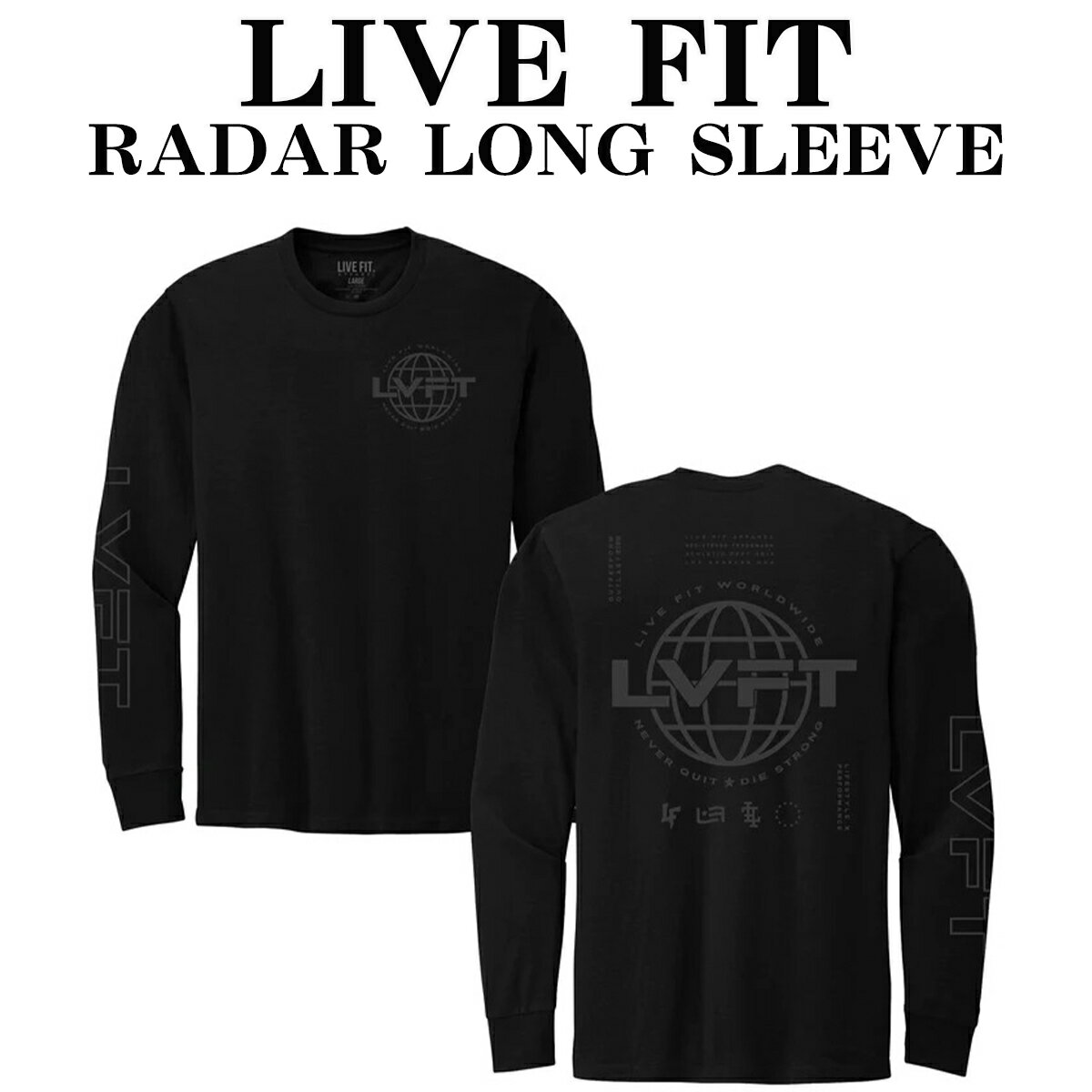 LIVE FIT utBbg RADAR LONG SLEEVE - BLACK/BLACK T  TVc gbvX Y ؃g W EGA tBbglX X|[c g[jO Ki[ߗރ00582]