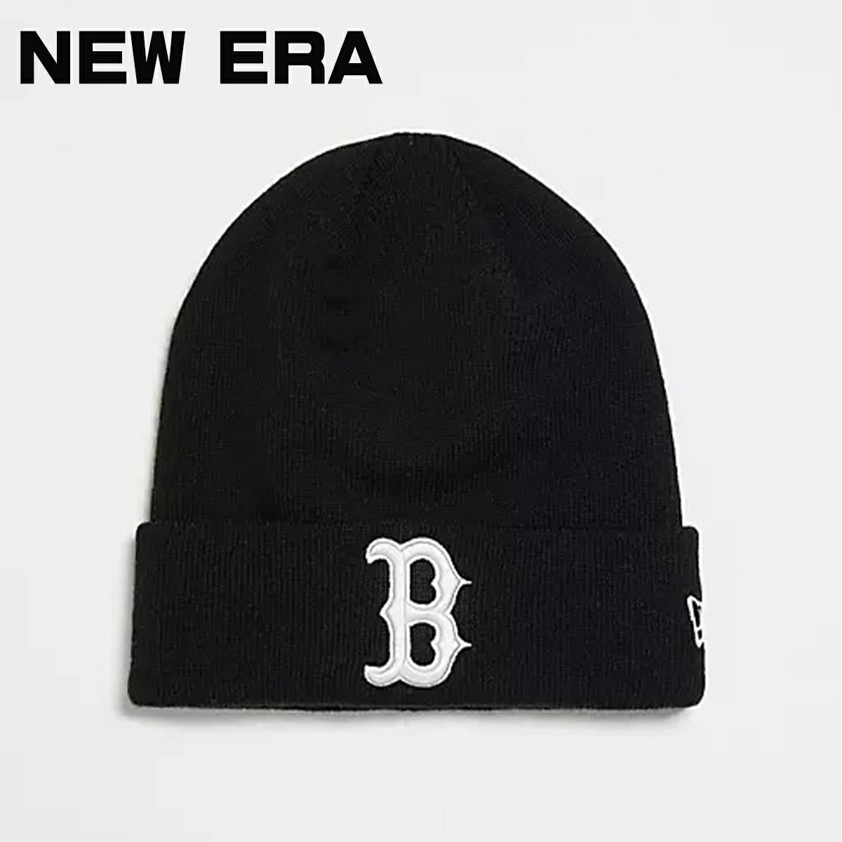 【NEW ERA（ニューエラ）】 New Era Boston unisex beanie in black with white logo 【カラー】 Black 【サイズ】 ワンサイズ