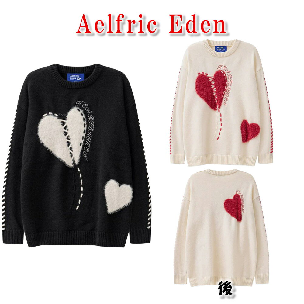 Aelfric Eden セーター ニット エルフリック エデン フロッキング ハート セーター メンズ ユニセックス 正規品  ユ00572