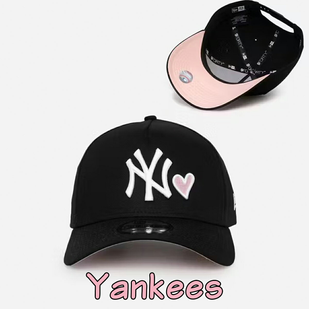 ニューエラ キャップ 9FORTY A-Frame Snapback Pink Satin Hearts ハート 帽子 ヤ...