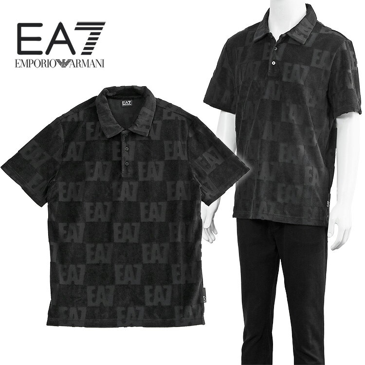 エンポリオ アルマーニ EMPORIO ARMANI EA7 ポロシャツ 総柄 パイルジャカード 7M0...