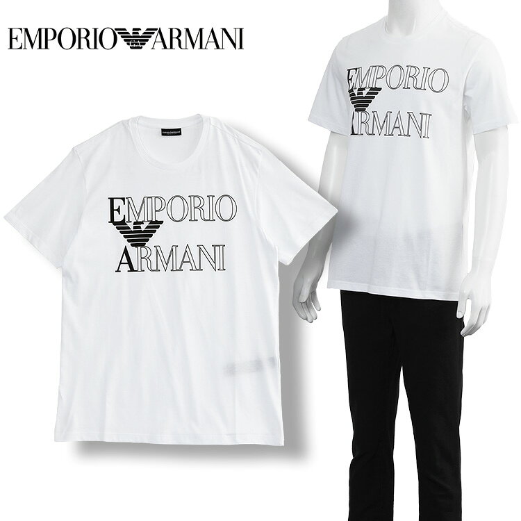 エンポリオ アルマーニ EMPORIO ARMANI ビーチウェア Tシャツ ジャージー ボールドロゴ EM000574-AF20434-U0002 ホワイト メンズ【新作】