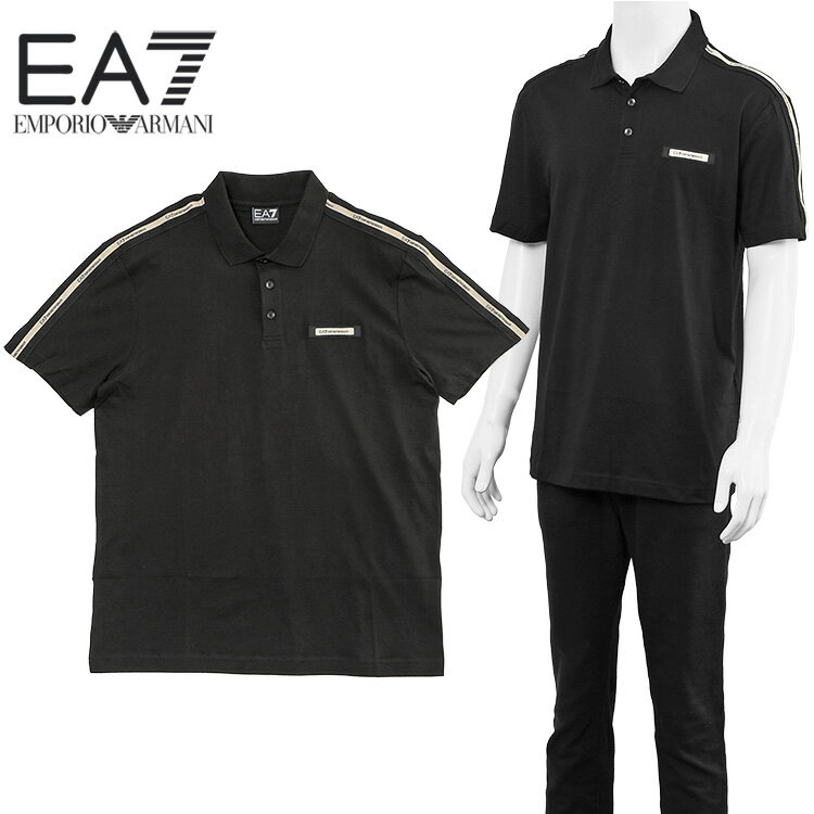 エンポリオ アルマーニ EMPORIO ARMANI EA7 カットソーポロシャツ Logo Series 7M001477-AF10375-UC001 ブラック メンズ【新作】