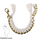ゲイシャ ラブ Geisha Love ゴールド チェーンブレスレット ユニセックス クリーム Basic Gold n026-Cream