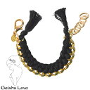 ゲイシャ ラブ Geisha Love ゴールド チェーンブレスレット ユニセックス ブラック Basic Gold n031-Nero