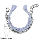 ゲイシャ ラブ Geisha Love シルバー チェーンブレスレット ユニセックス アクア Basic Silver n033-Aqua