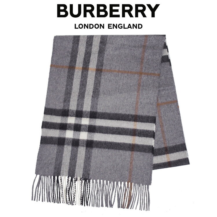 バーバリー BURBERRY カシミア マフラー クラシック チェック 8016395-A1345 GREY グレー【ギフト雑貨】