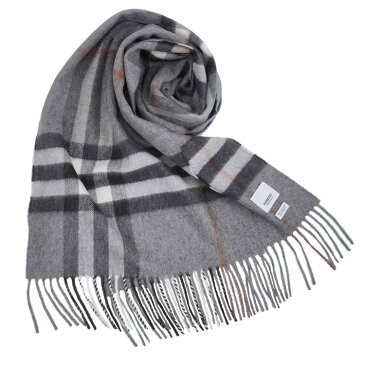 バーバリー BURBERRY カシミア マフラー クラシック チェック 8016395-A1345 GREY グレー【ギフト雑貨】