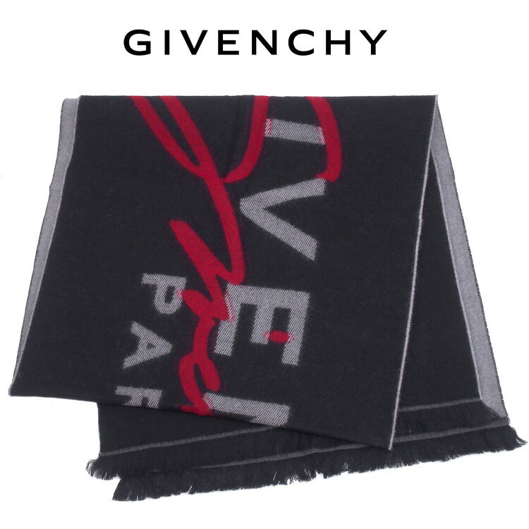 ジバンシィ GIVENCHY マフラー バージンウール シグネイチャーロゴ フリンジ GV4518-J3036-1