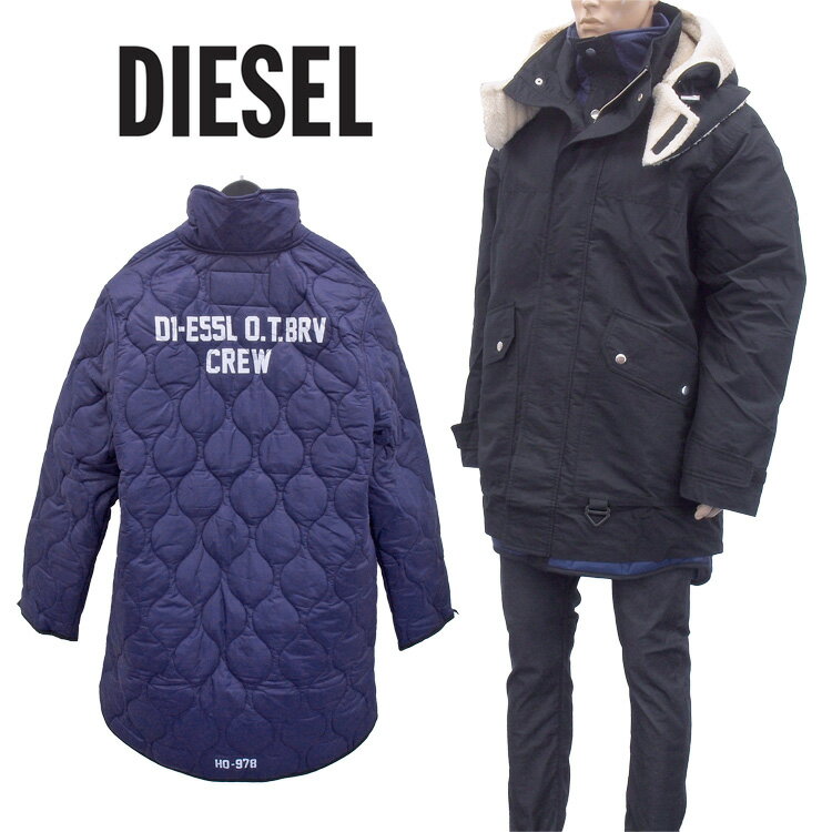 【ポイント5倍】【送料無料】ディーゼル DIESEL 3way ミリタリーコート 中綿 ライニング A00529-0LAZT W-STEVE-9XX【アウター】【SALE】