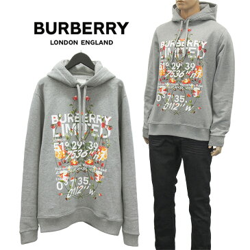 【再入荷】バーバリー BURBERRY ループバックコットン スウェット パーカー 8037542-A2142 PALE GREY MELANGE