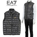 エンポリオ アルマーニ EMPORIO ARMANI EA7 アルマーニ ダウン ダウンベスト ライトダウン 超軽量 ポケッタブル インナーベスト 8NPQ01-PN29Z-0208 ブラック ゴールドロゴ【アウター】【SALE】