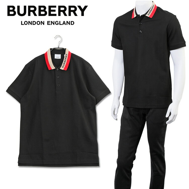 バーバリー ポロシャツ メンズ バーバリー BURBERRY ロゴディテール コットンピケ ポロシャツ 8039265-A1189 BLACK【新作】【SALE】