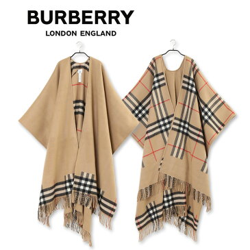 【ポイント5倍】【送料無料】バーバリー BURBERRY ヴィンテージチェック リバーシブル フリンジ ケープ 8037498-A7026 ARCHIVE BEIGE【SALE】