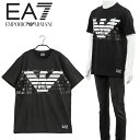 EMPORIO ARMANI EA7 エンポリオ アルマーニ Tシャツ 光沢 イーグルロゴ ストレッチ コットン リラックスフィット 3LPT60-PJ3NZ-1200【SALE】