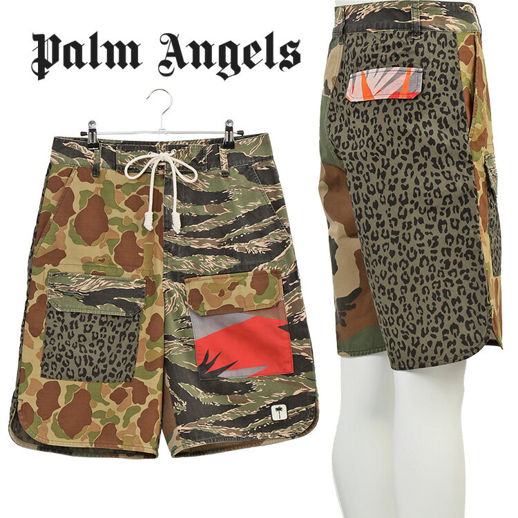 パーム エンジェルス Palm Angels PXP レオパード カモフラージュ マルチプリント カーゴ ハーフパンツ PMCB039S22FAB001-5610【新作】【サマーセール】