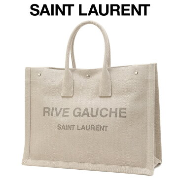 SAINT LAURENT サンローラン RIVE GAUCHE リヴ ゴーシュ ヘリンボーン キャンバス トートバッグ 509415-FAAEK-9953 LIGHT SHELL【新作】【サマーセール】