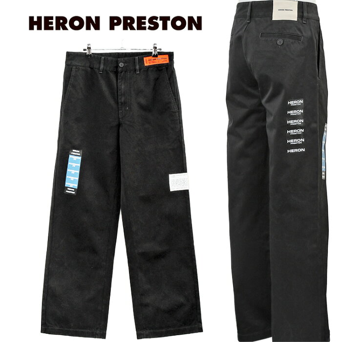 ヘロンプレストン HERON PRESTON ノンストレッチ ワイド パンツ HERON CHINO PANTS BLACK COBALT HMCG006S22FAB001-1047【新作】