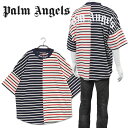 パーム エンジェルス Palm Angels ドロップショルダー Tシャツ MIX STRIPES LOGO OVER TEE PMAA071S22JER001-4525【新作】【SALE】