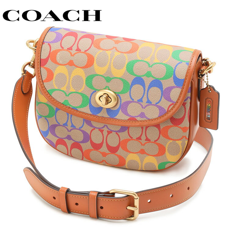 コーチ COACH Willow ウィロウ サドル バッグ レインボー シグネチャー キャンバス CA101-B4UDU【SALE10】