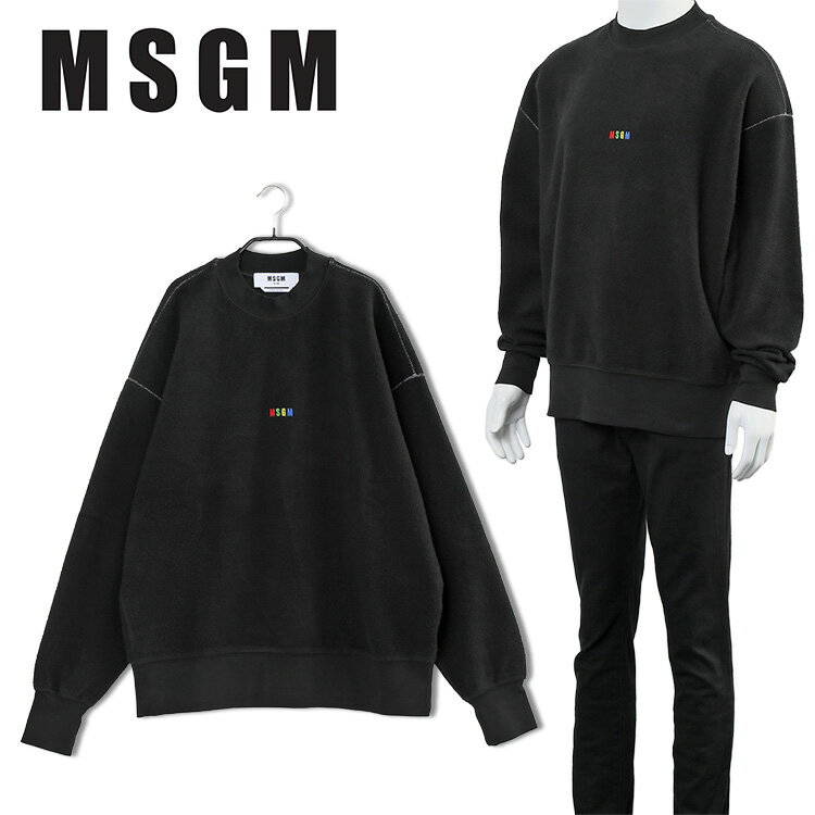 エムエスジーエム トレーナー メンズ エムエスジーエム MSGM スウェット Reverse style rainbow micro-logo 3340MM179-227585-99【新作】