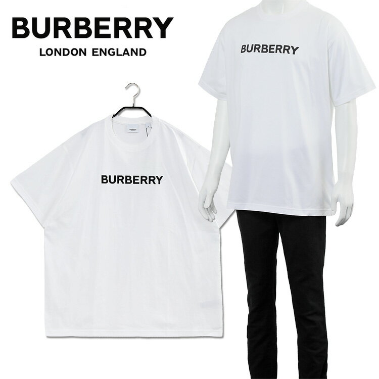 バーバリー バーバリー BURBERRY ハリストン ロゴプリント コットン オーバーサイズ Tシャツ 8055309-A1464 WHITE【新作】【SALE】