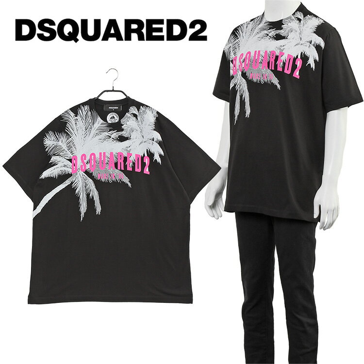 ǥ DSQUARED2 ѡĥ꡼ T D2 Palms Slouch T-shirt 饦եå S74GD1098-S23009-900ڿۡSALE