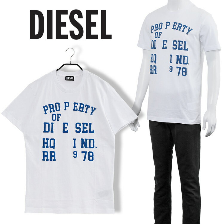 ディーゼル DIESEL メンズ Tシャツ ディエゴ A08689-0GRAI T-DIEGOR-K59-100 ホワイト