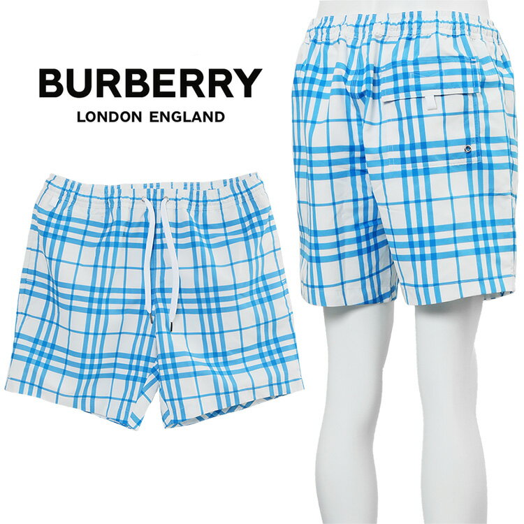 バーバリー BURBERRY メンズ 水着 チェック ドローコード スイムショーツ 8066243-B4547 OPTIC WHITE IP CHECK【新作】【SALE】