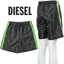 ディーゼル DIESEL 光沢 トラック ハーフパンツ DIESEL SPORT collection A09484-0WDAZ AMWB-LESLIE-HT28-900 ブラック