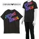 アルマーニ セットアップ Tシャツ EMPORIO ARMANI ビーチ Tシャツ オーバーサイズロゴ 211818-3R476-22121 ブラック/マルチ【新作】【SALE】