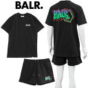 ボーラー BALR. セットアップ Tシャツ × スウェット ハーフパンツ Olaf Straight Graffiti B1112.1170/B1431.1042-JET BLACK【新作】【SALE】