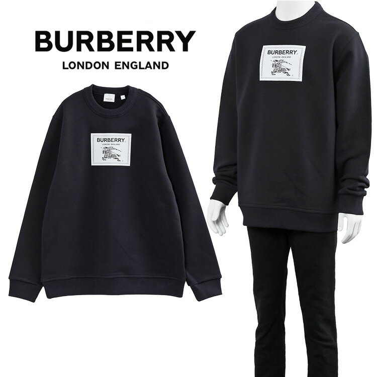 バーバリー シャツ BURBERRY プロ―サムラベル コットン スウェット シャツ リラックスフィット 8065477-B3590 SMOKED NAVY【均一セール】【SALE10】