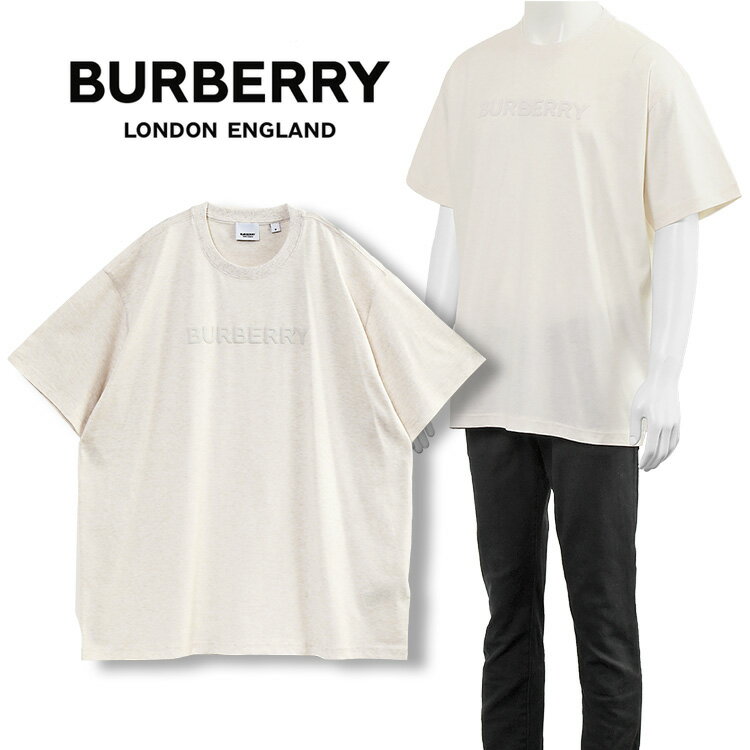 バーバリー Tシャツ BURBERRY ハリストン/HARRISTON ロゴプリント コットンジャージー 8068709-A4187 OATMEAL MELANGE オートミールメランジ【新作】【SALE】