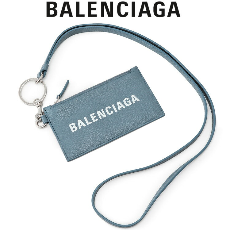 バレンシアガ BALENCIAGA Cash カードケース付き キーリング 594548-1IZI3-4791 ブルーグレー