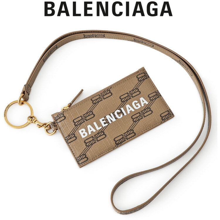 楽天IMPORTBRAND　JPバレンシアガ BALENCIAGA Cash カードケース付きキーリング BBモノグラム コーティングキャンバス 594548-210DA-2762 ベージュ＆ブラウン【新作】【SALE10】