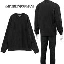 アルマーニ EMPORIO ARMANI 総柄 クルー セーター 6R1MX4-1MFVZ-F016 ブラック【新作】