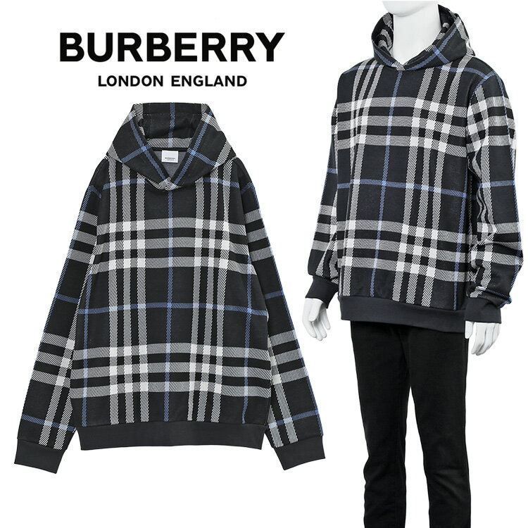 バーバリー バーバリー BURBERRY パーカー ジャカードフーディー リラックスフィット 8070669-B3421 ホワイト／ダークブルー【SALE10】