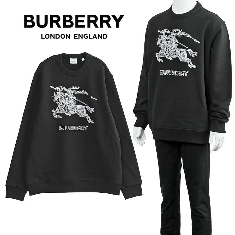 バーバリー BURBERRY トレーナー エンブロイダリー EKD コットン スウェットシャツ 8072777-A1189 BLACK【新作】【SALE10】