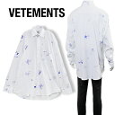 ヴェトモン VETEMENTS スクリブル ジャージー 総柄 シャツ UE54JS240W-1203-WHITE【新作】