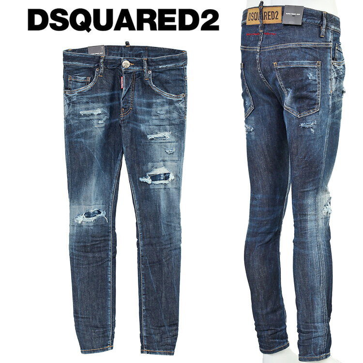 ディースクエアード デニム DSQUARED2 スーパー ツインキー ジーンズ Dark Ripped Wash Super Twinky Jeans S71LB1258-S30789-470【新作】