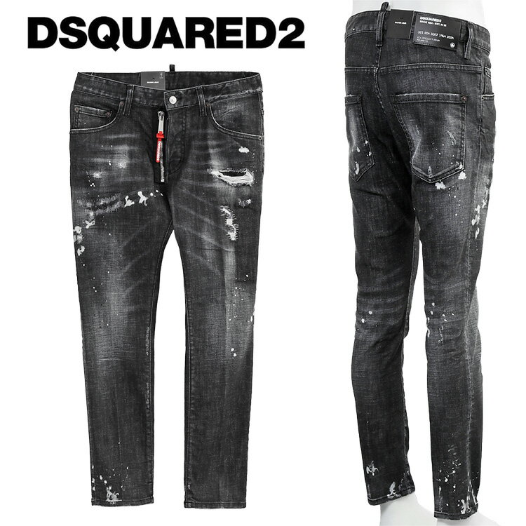 ブランドディースクエアード DSQUARED2 商品番号S74LB1451-S30357 素材コットン98%＋ポリウレタン2% カラー900 仕様1B+3B、ZIP開閉、5ポケット、スリムフィット 、クラッシュ?リペア、ブリーチ、ペイント加工 生産国ROMANIA 付属品商品タグ ◆ディースクエアード DSQUARED2◆ファイブポケットジーンズは、今や世界中で日常のスタイルに不可欠な万能パンツです。スリムフィットモデルは、さまざまなコーディネートを作るのに理想的なパスパルトゥーです。ダメージデニムやリペア加工が施されたブラックは、ロックテイストのコーディネートにおすすめで、デストロイやヴィンテージ感のあるディテールのアイテムとも合わせやすいです。フラップに縫い付けられたダブルジップのディテールも興味深いです。 サイズ(cm)平置内周股上股下渡幅裾幅 4238.58025.5682615 44408326702715 46428727722815.5 4843.59027742916 50459229753017 52479827773118 5448.5100298731.517 !!　Attention　!! サイズがご不安な方は事前にお問い合わせ下さい。◆ディースクエアード DSQUARED2◆ジーンズ Black Pioner Wash Skater JeansS74LB1451-S30357 900 ディースクエアード デニム