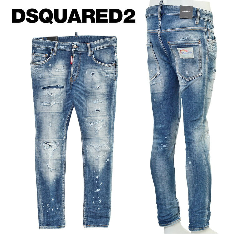 DSQUARED2 スーパーツインキー ジーンズ MEDIUM MENDED RIPS WASH SUPER TWINKY JEANS S74LB1440-S30872-470 ディースクエアード デニム