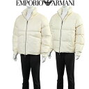 エンポリオ・アルマーニ アルマーニ ダウン EMPORIO ARMANI リバーシブル ダウンジャケット 無地 × 総柄 ナイロンジャカード 6R1B65-1NVSZ-F1F5 バニラ【新作】【アウター】