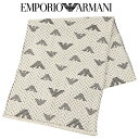 アルマーニ マフラー（メンズ） エンポリオアルマーニ EMPORIO ARMANI マフラー ウールスカーフ オールオーバー イーグル シルク混 625030-3F328-00011_PALE_CREAM【新作】