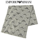 エンポリオアルマーニ EMPORIO ARMANI マフラー ウールスカーフ オールオーバー イーグル シルク混 625030-3F328-00041_GREY【新作】