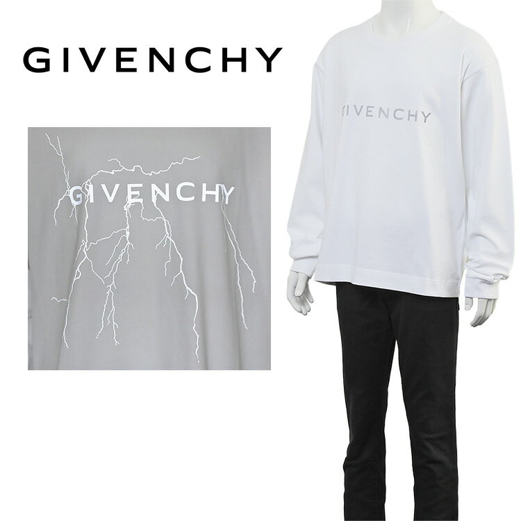 ジバンシィ GIVENCHY ロンT リフレクティブモチーフ ルーズフィット Tシャツ BM71KK3YJ9-100：WHTE【新作】