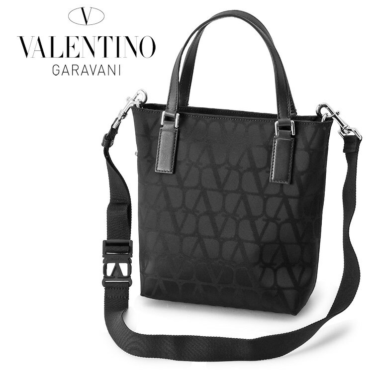 ヴァレンティノ VALENTINO トワル イコノグラフ レザーディテール テクニカルファブリック ショッピングバッグ 4Y2B0C60CSH-0NO